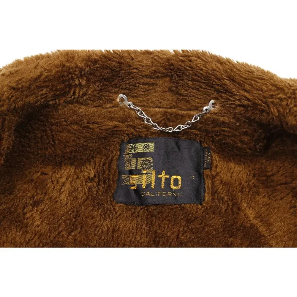 Silton California Vintage 70s Brown Corduroy Sherpa Shearling Rancher Coat Large